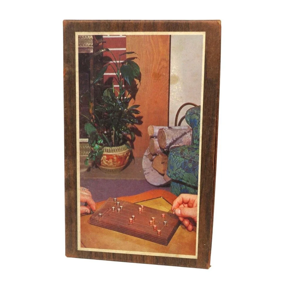 Vintage Vintage Hoyle Official The Mill Game Stancraft Walnut Wooden Peg Game